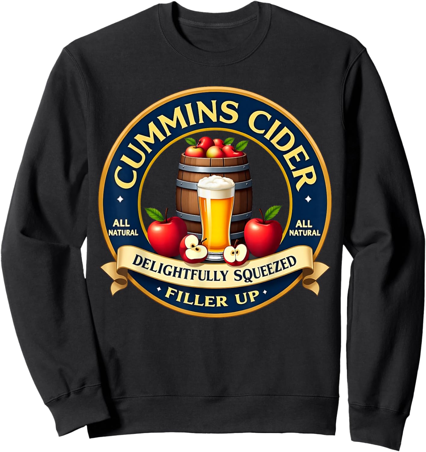 Funny Hard Dickens Cider Drinking Humor Vintage Pinup Sweatshirt - Sweatshirt | Black