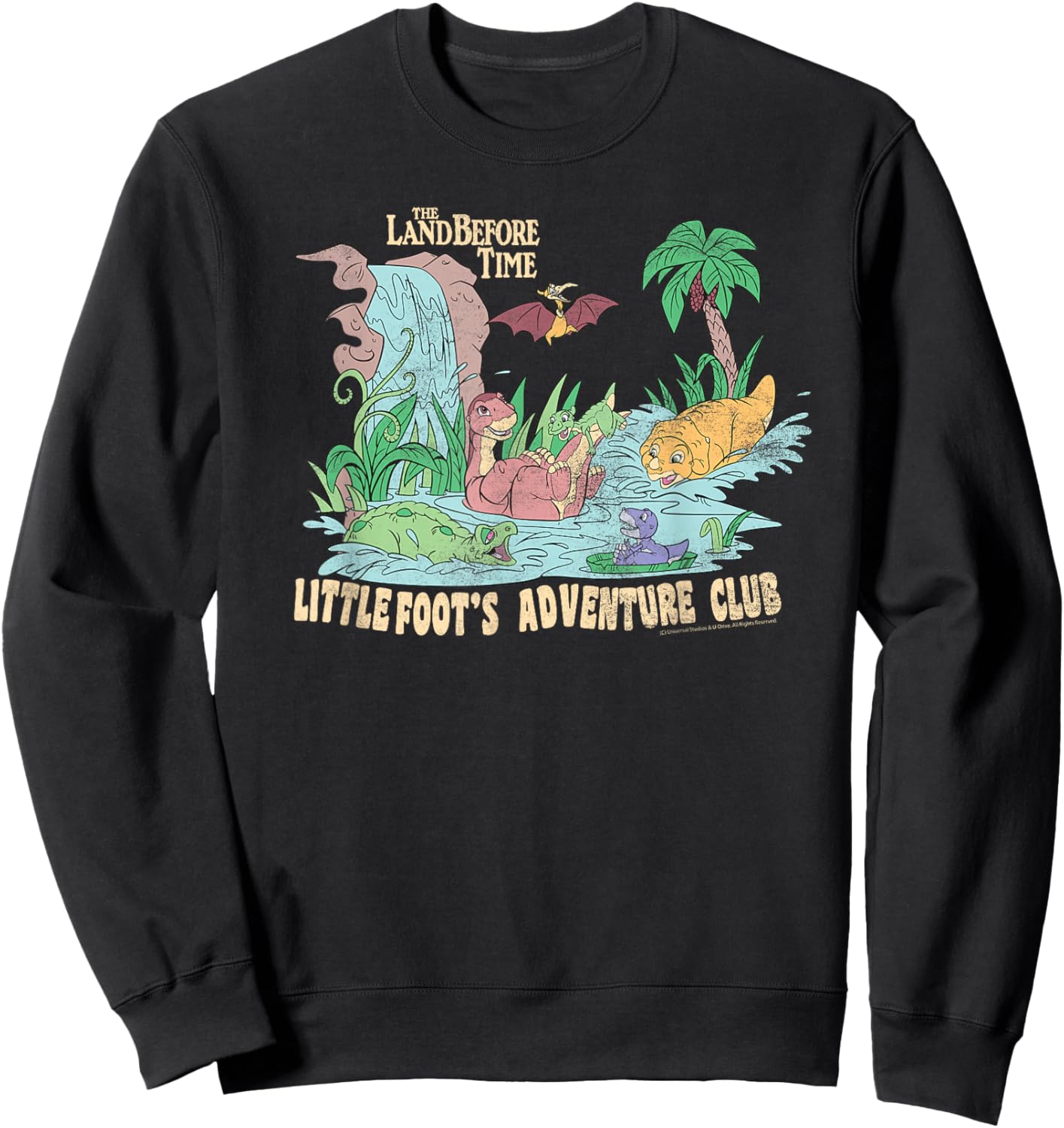 The Land Before Time Little Foot's Adventure Club Sweatshirt - Sweatshirt | Black