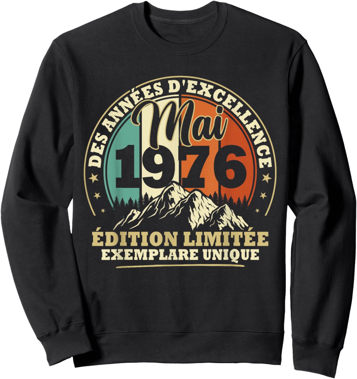 Vintage Mai 1976 Cadeau Anniversaire 50 Ans Hommes Femmes Sweatshirt - Sweatshirt | Black