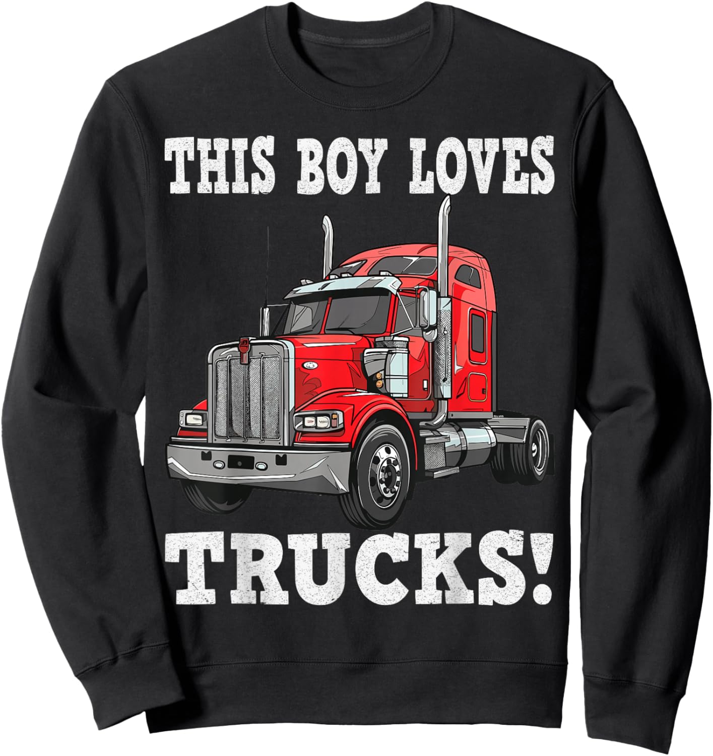 This Boy Loves Trucks Sweatshirt - Sweatshirt | Black