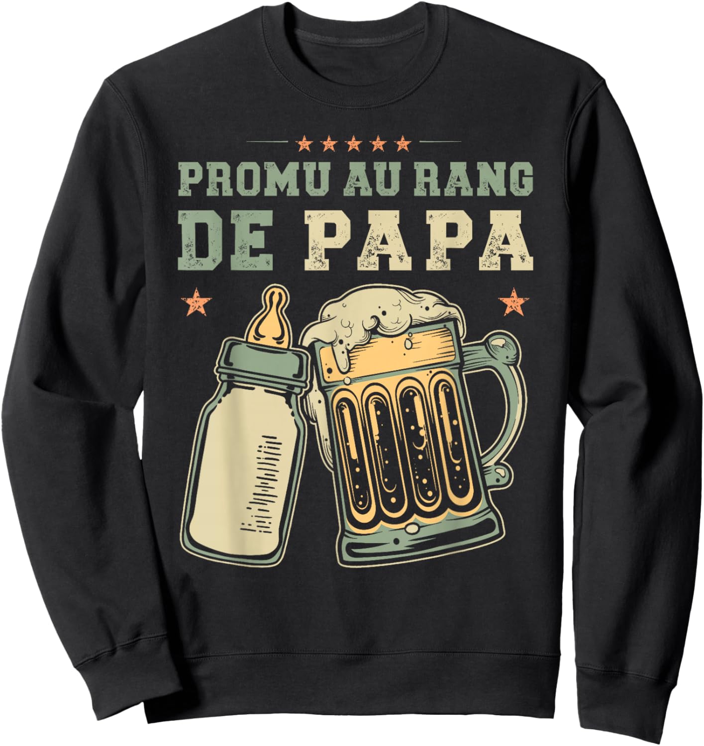 Promoted Dad Young Father Future Dad Announcement Birth Sweatshirt - Sweatshirt | Black
