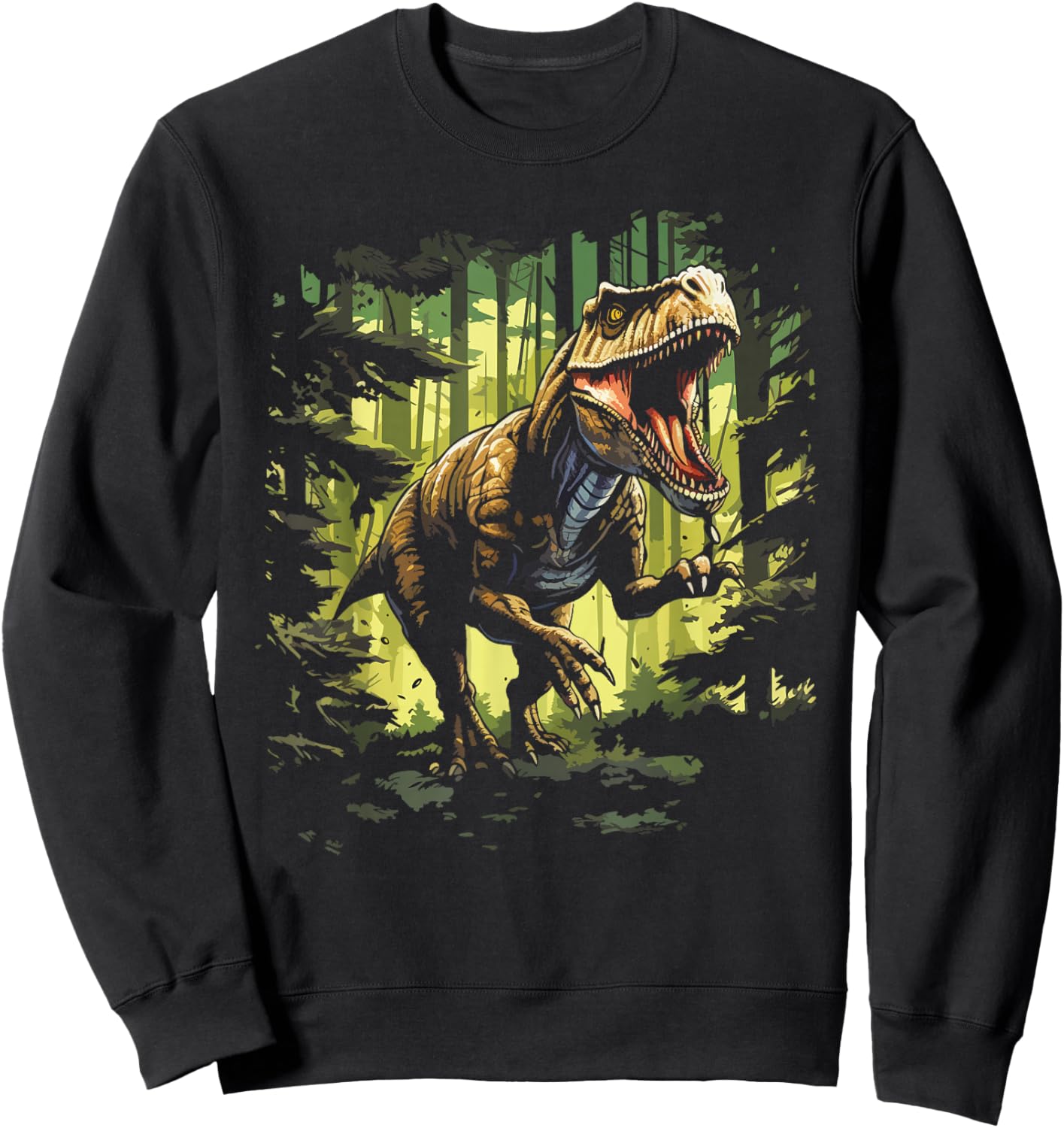 T-Rex For Kids Realistic Tyrannosaurus Rex Dinosaur Sweatshirt - Sweatshirt | Black