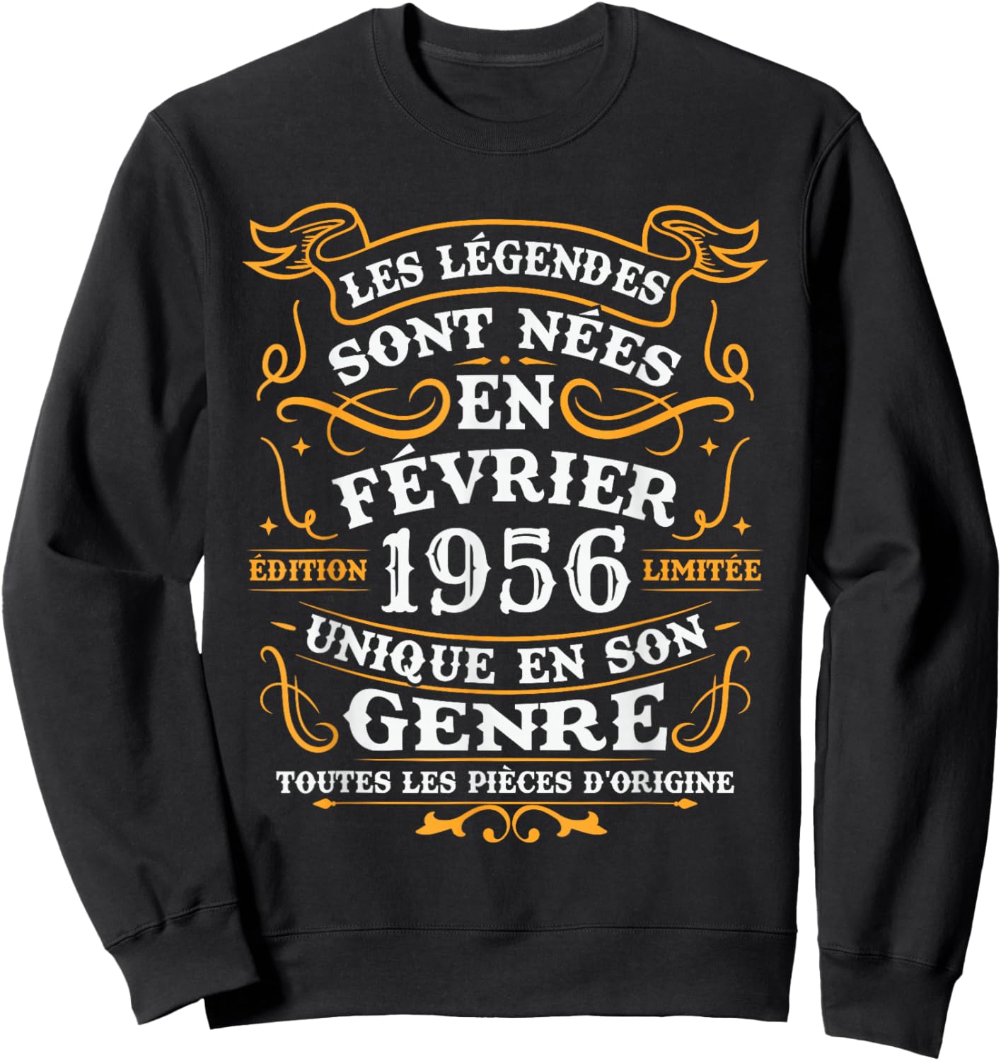 Vintage Cadeau d'anniversaire 70 Ans Nés en Février 1956 Sweatshirt - Sweatshirt | Black