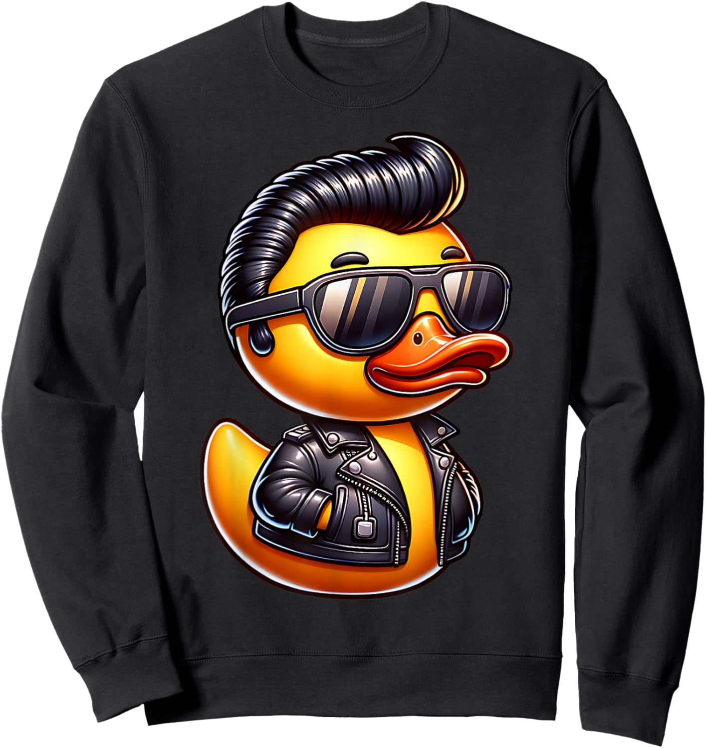 50s Sock Hop Rubber Ducky Greaser Boys Kids Rockabilly Ducky Sweatshirt - Sweatshirt | Black