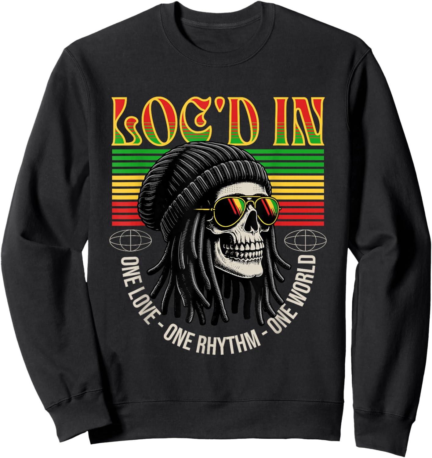Cool Locs Skull Loc'd in Dreadlocks Women Sweatshirt - Sweatshirt | Black
