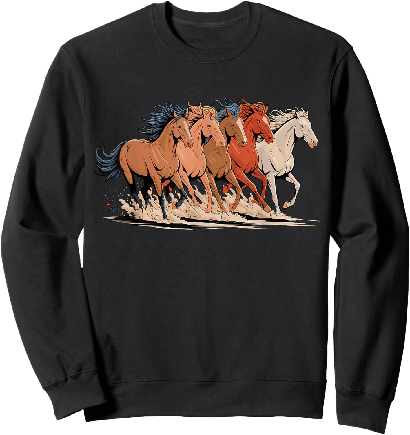 Magical and Funny Horse lover Gifts Adult Horses Black Small Short Sleeve Sweatshirt - Sweatshirt | Black