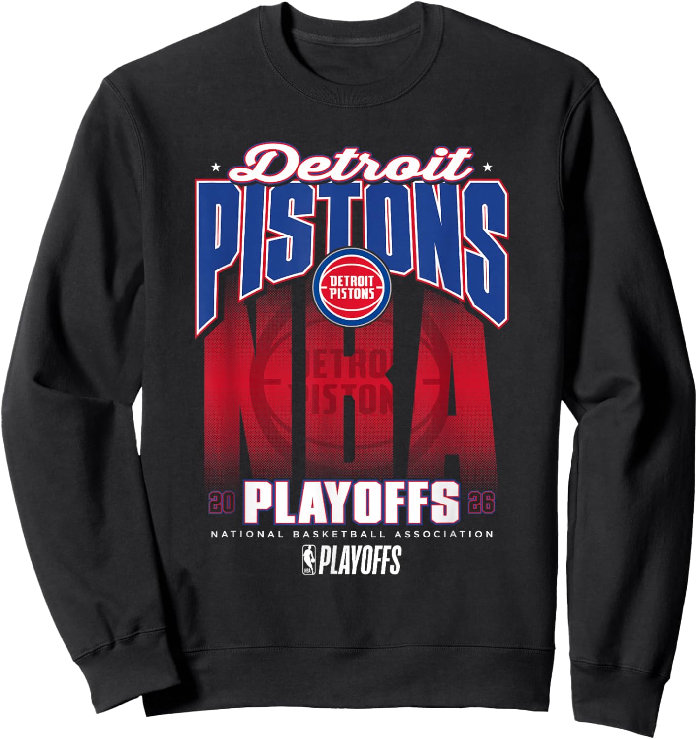 NBA Official 2026 Playoffs Detroit Pistons Fade Sweatshirt - Sweatshirt | Black