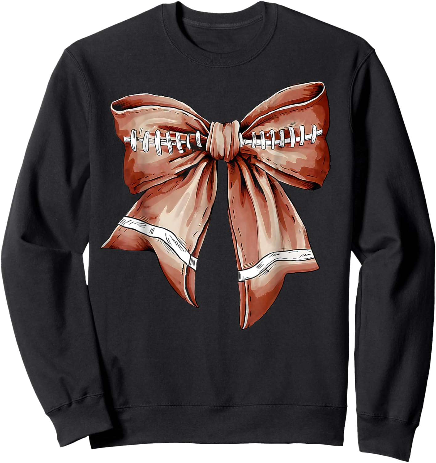 Coquette Bow Pumpkin American Football Thanksgiving Autumn Sweatshirt - Sweatshirt | Black