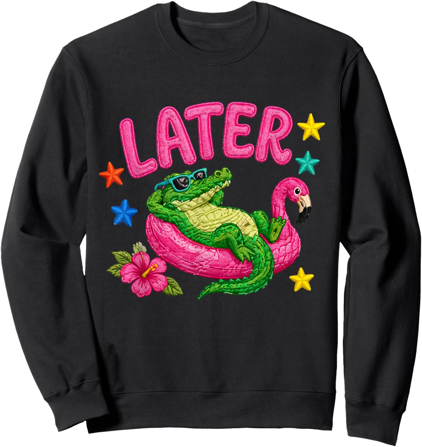 (2 Sides) Later Gator After While Crocodile Funny Alligator Sweatshirt - Sweatshirt | Black