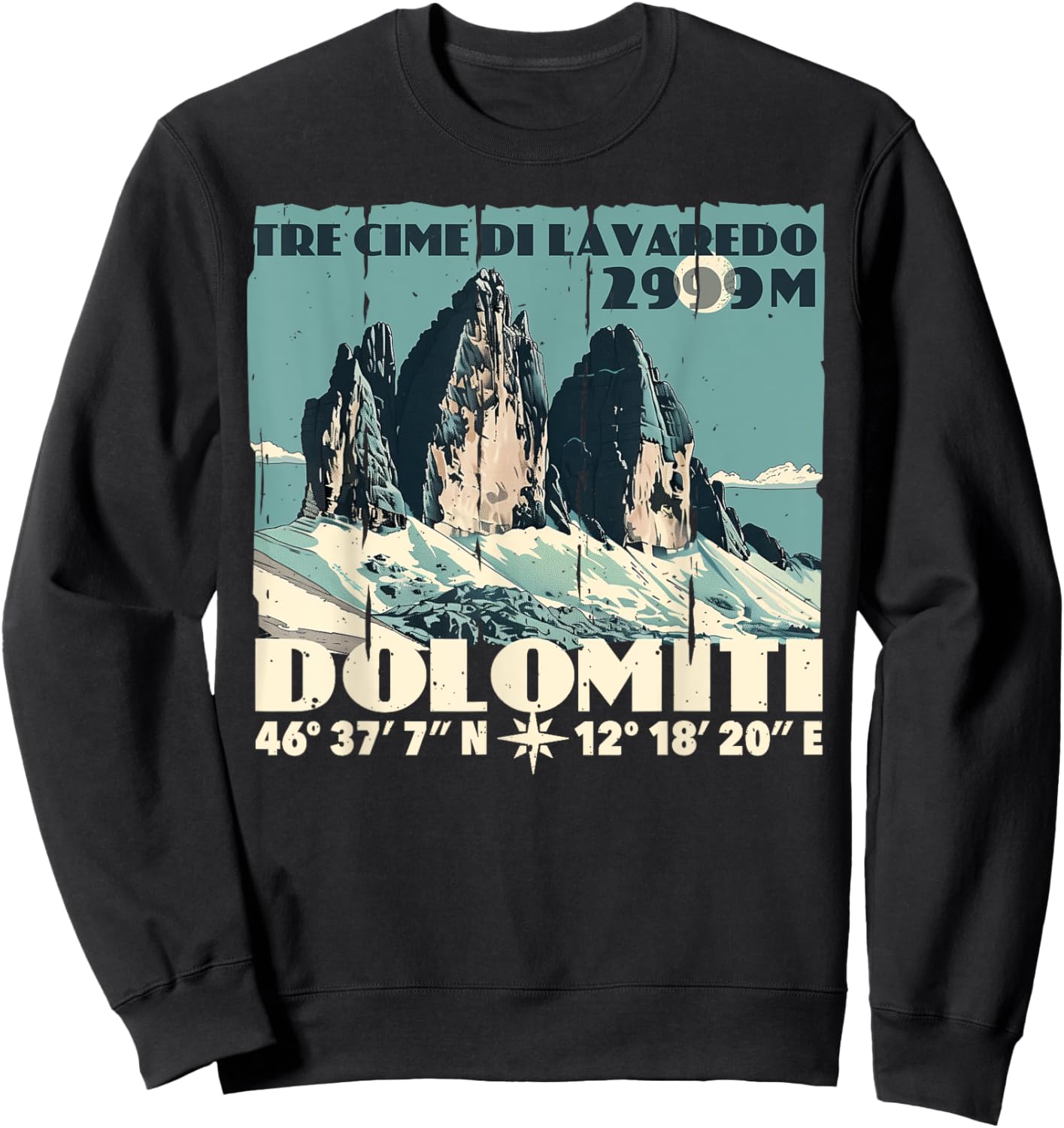 Dolomites Italy Tre Cime di Lavaredo Drei Zinnen Hiking Gift Sweatshirt - Sweatshirt | Black