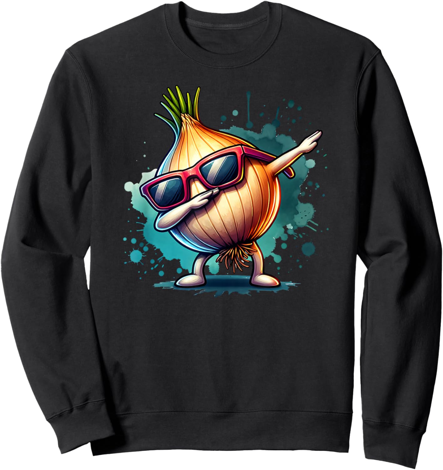 Colorful Onion with Sunglasses Sweatshirt - Sweatshirt | Black