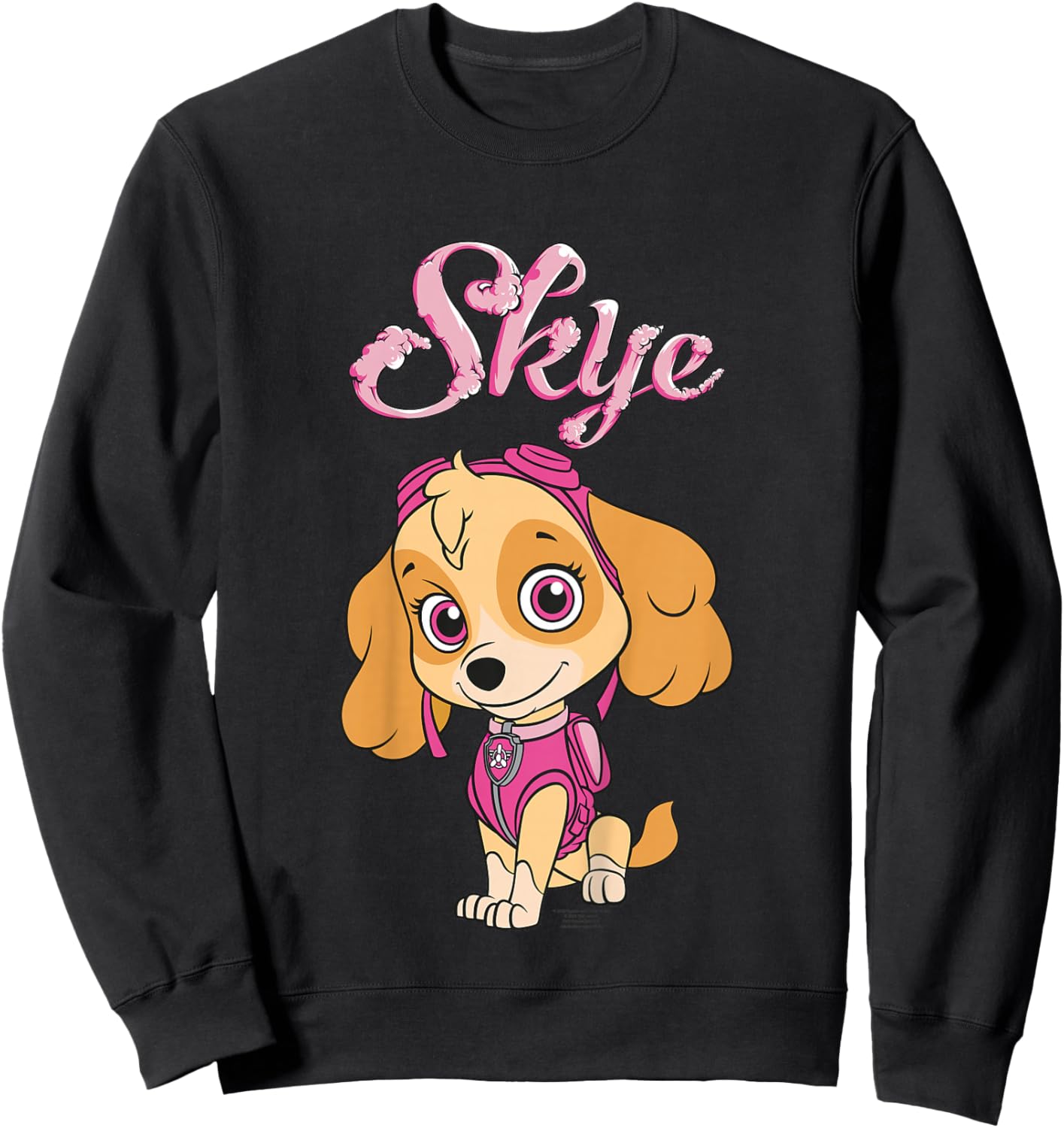 Paw Patrol Skye Action Pose Rescue Pup Cartoon Classic Cute Sweatshirt - Sweatshirt | Black