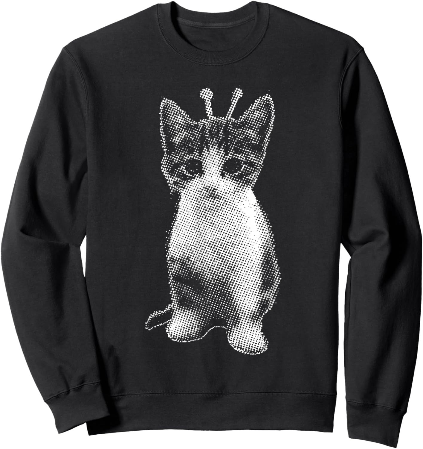 Silly Cat Alien Y2K Vintage Kitten Gnarp Sweatshirt - Sweatshirt | Black