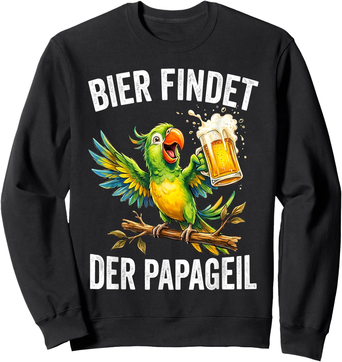 Bier Findet Der Papageil Sweatshirt - Sweatshirt | Black