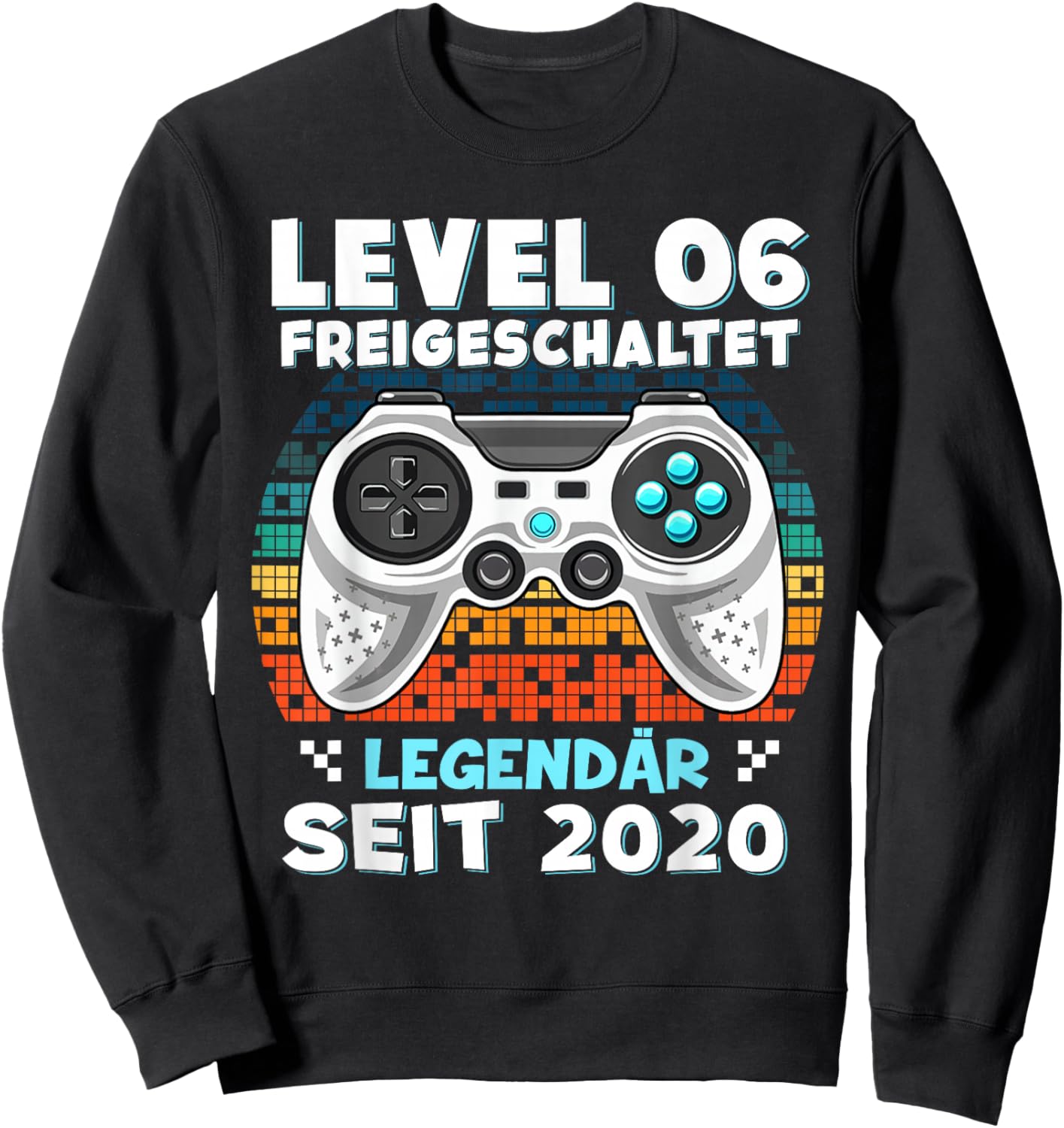 Level 6 Years Birthday Shirt Boy Gamer 2020 Birthday Sweatshirt - Sweatshirt | Black