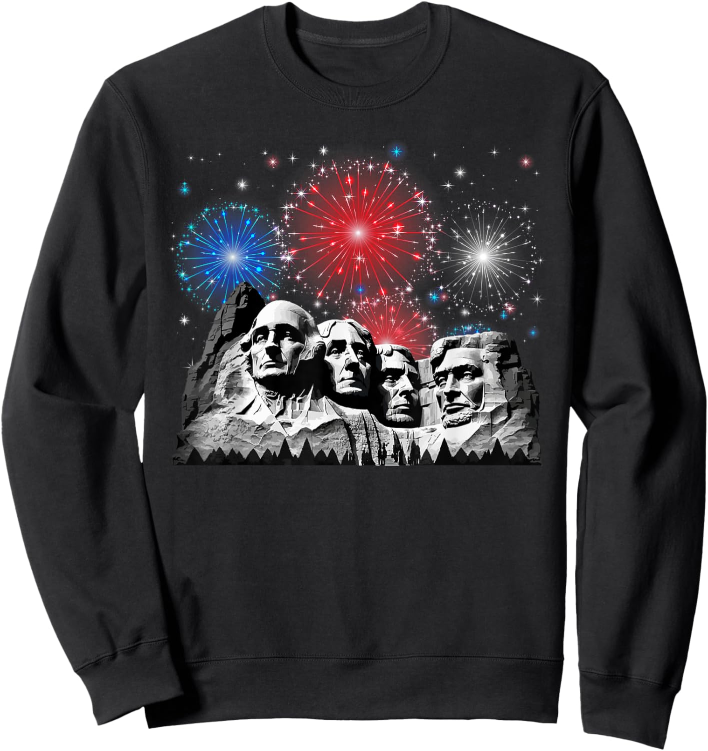 Mount Rushmore Fireworks 4th Of July USA Independence Day Kids Men Sweatshirt - Sweatshirt | Black