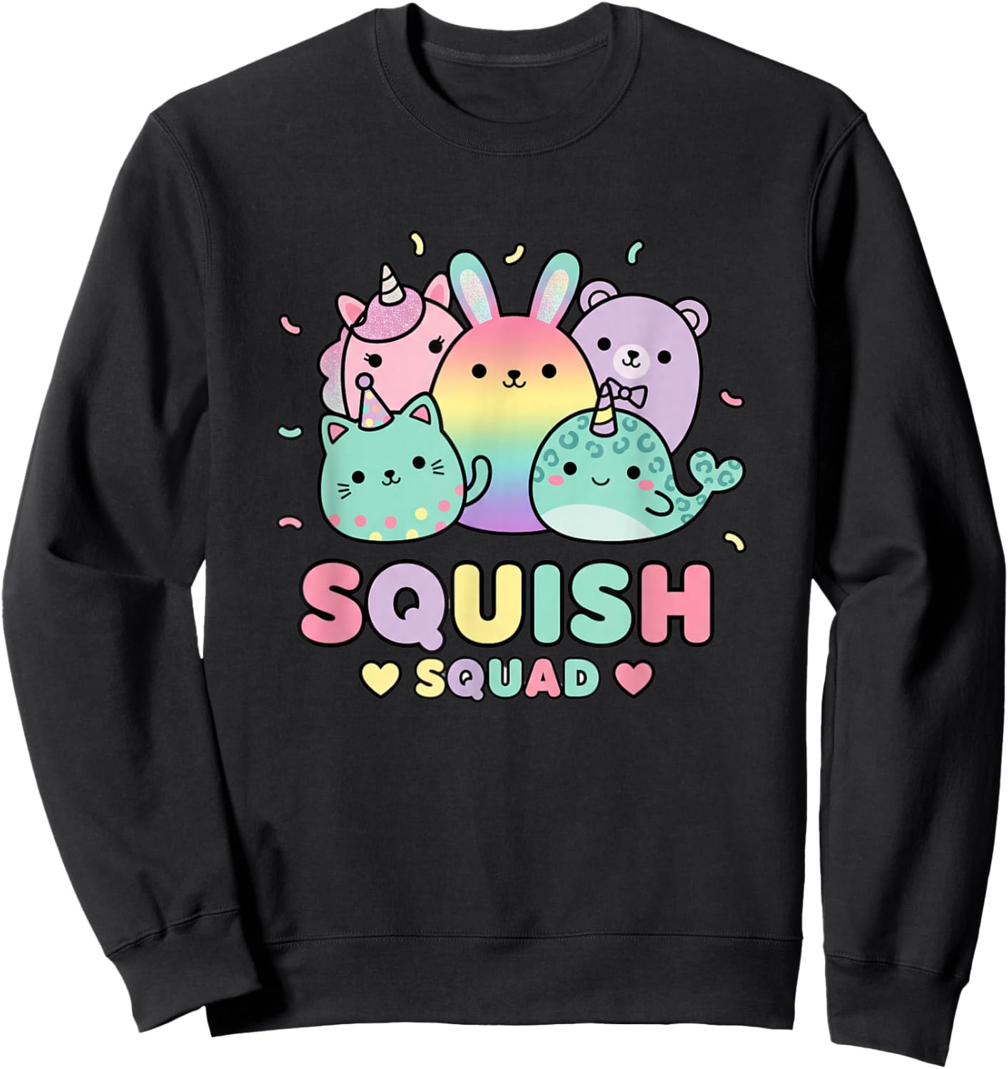 Friendship Squish Squad, Pastel Squishy Crew for Kids & Big Sweatshirt - Sweatshirt | Black