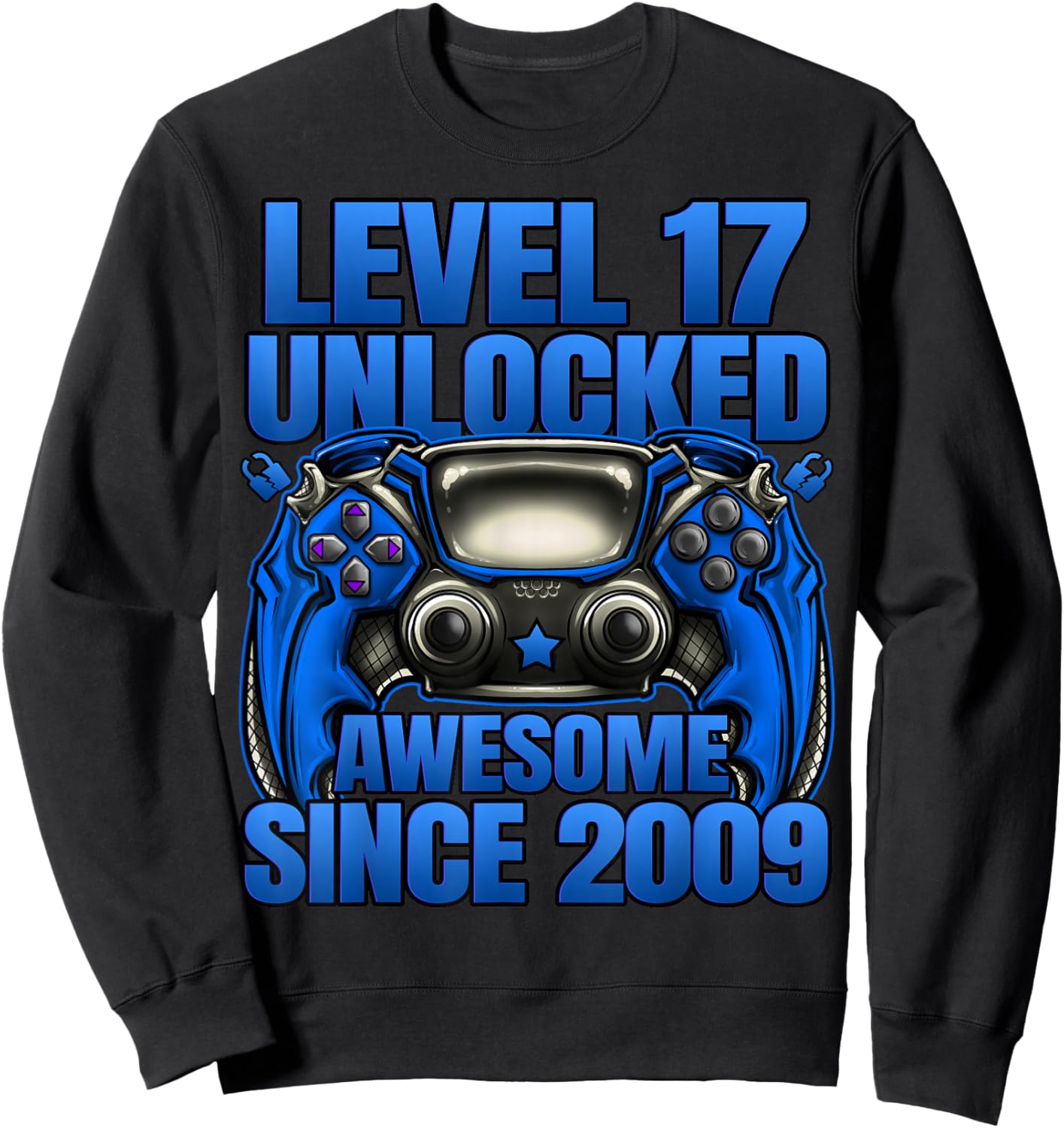 Level 17 Unlocked 17 Year Old Gifts Boys 17th Birthday Boy Sweatshirt - Sweatshirt | Black