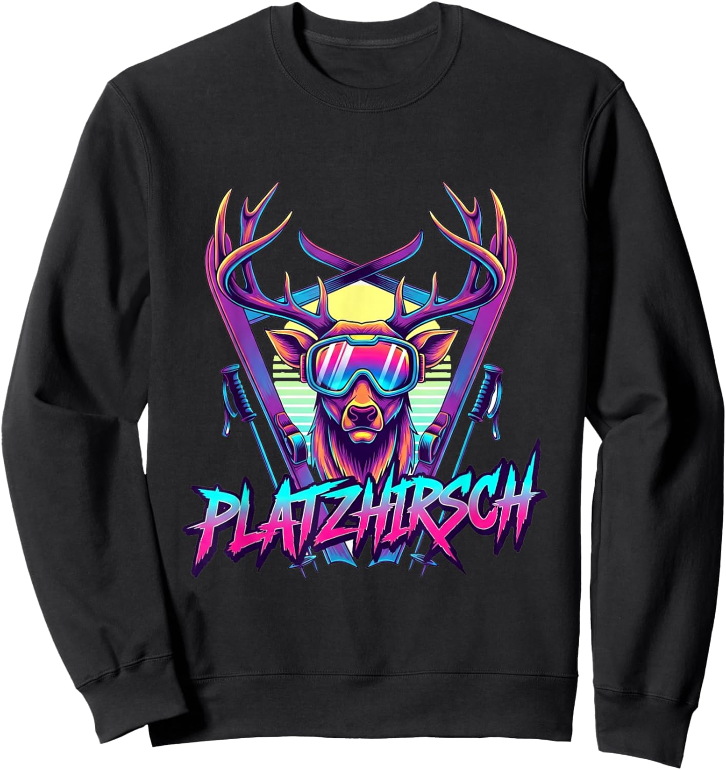 Funny Apres-Ski Mountain Team Crew Saying Party Place Deer Sweatshirt - Sweatshirt | Black