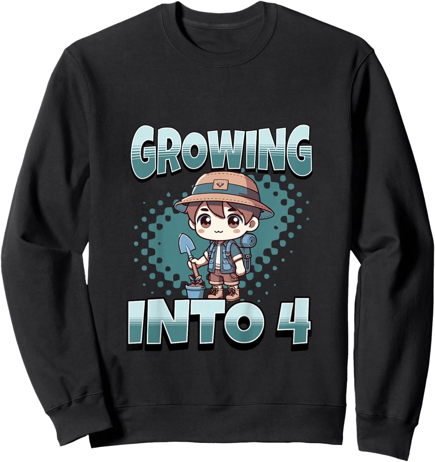 Gardening Growing Into 4 Year Old 4th Birthday Boy Sweatshirt - Sweatshirt | Black