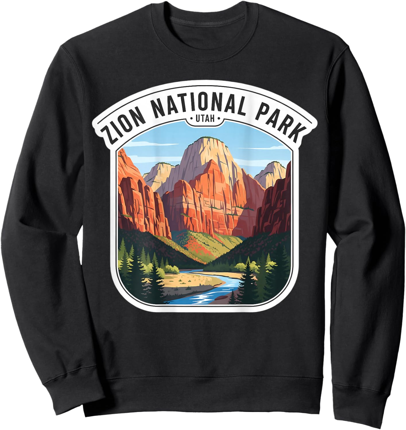 Zion National Park Utah Souvenir Memorabilia Visitor Tourist Sweatshirt - Sweatshirt | Black