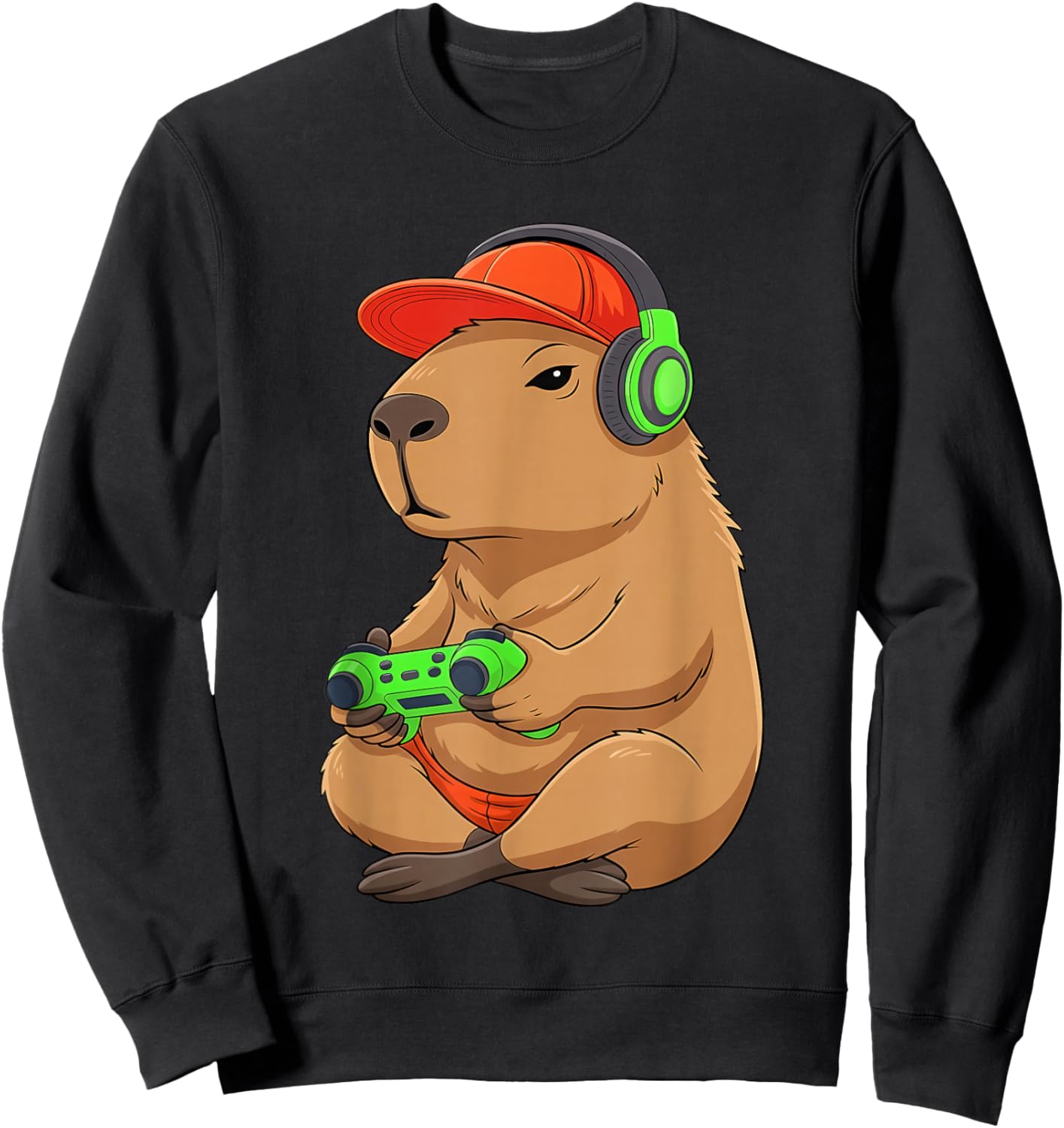 Capybara Funny Video Games Gamer Capybara Sweatshirt - Sweatshirt | Black