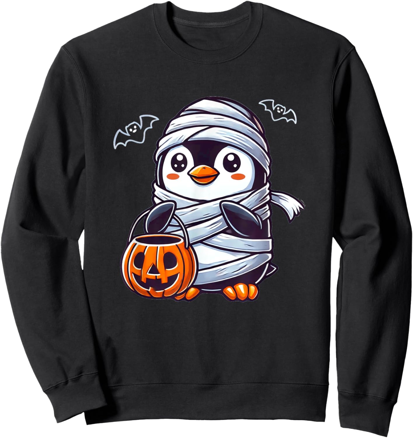 Penguin Halloween Mummy Kids Women Men Penguin Sweatshirt - Sweatshirt | Black