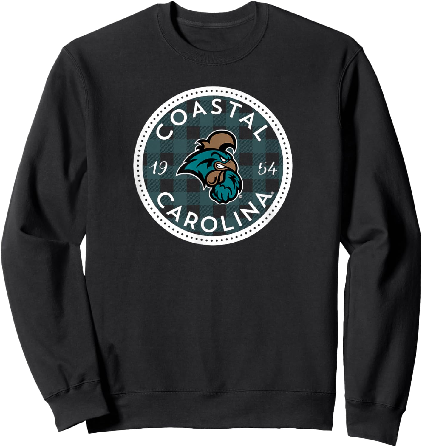 Coastal Carolina University CCU Checkered Sweatshirt - Sweatshirt | Black