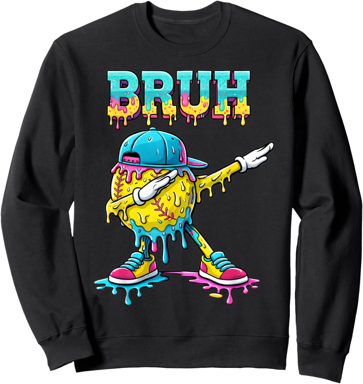 Softball Life Drip Ice Cream Sprinkles Softball Girls Women Sweatshirt - Sweatshirt | Black