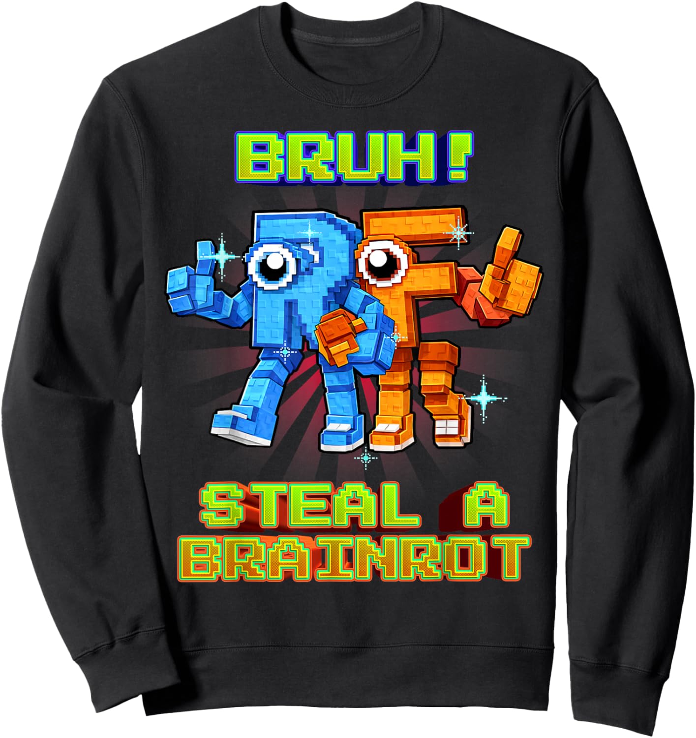 Bruh R or F Funny R-F Brainrot for Boys Kids Teens Sweatshirt - Sweatshirt | Black