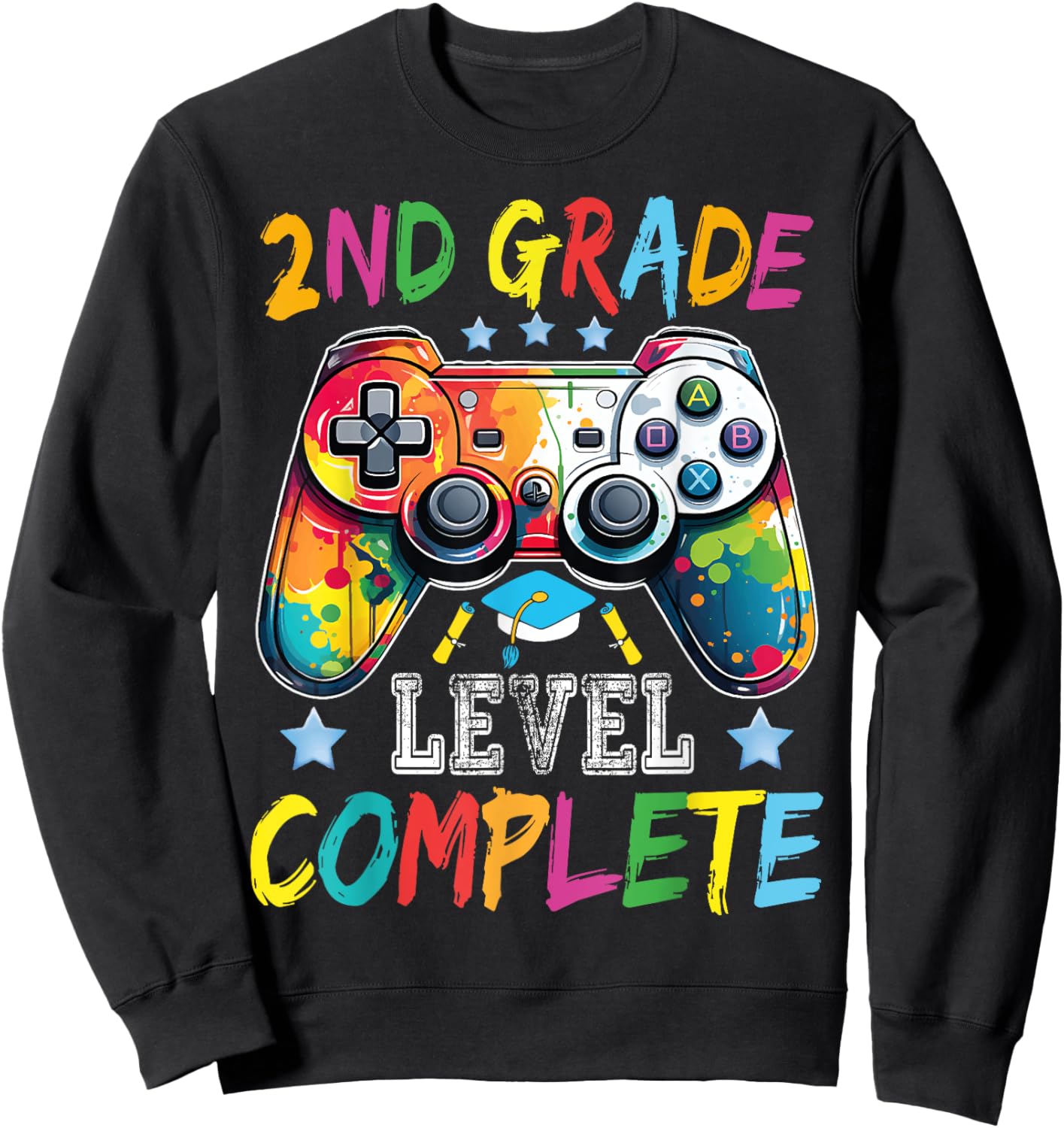 2nd Grade Level Complete Shirt Graduation Last Day Of School Sweatshirt - Sweatshirt | Black