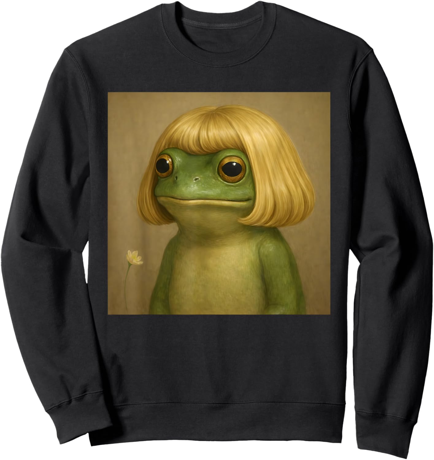 Frog Bob Haircut Meme Women Kids Sweatshirt - Sweatshirt | Black