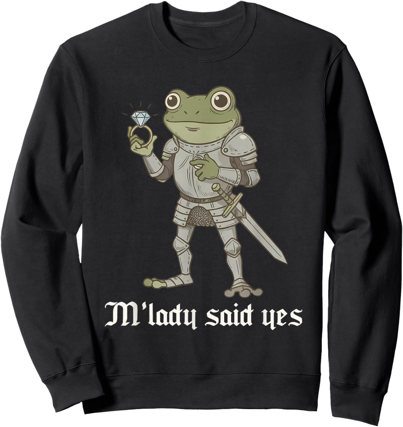 Funny Frog Engagement Fiancee & Fiance Matching Couples Sweatshirt - Sweatshirt | Black