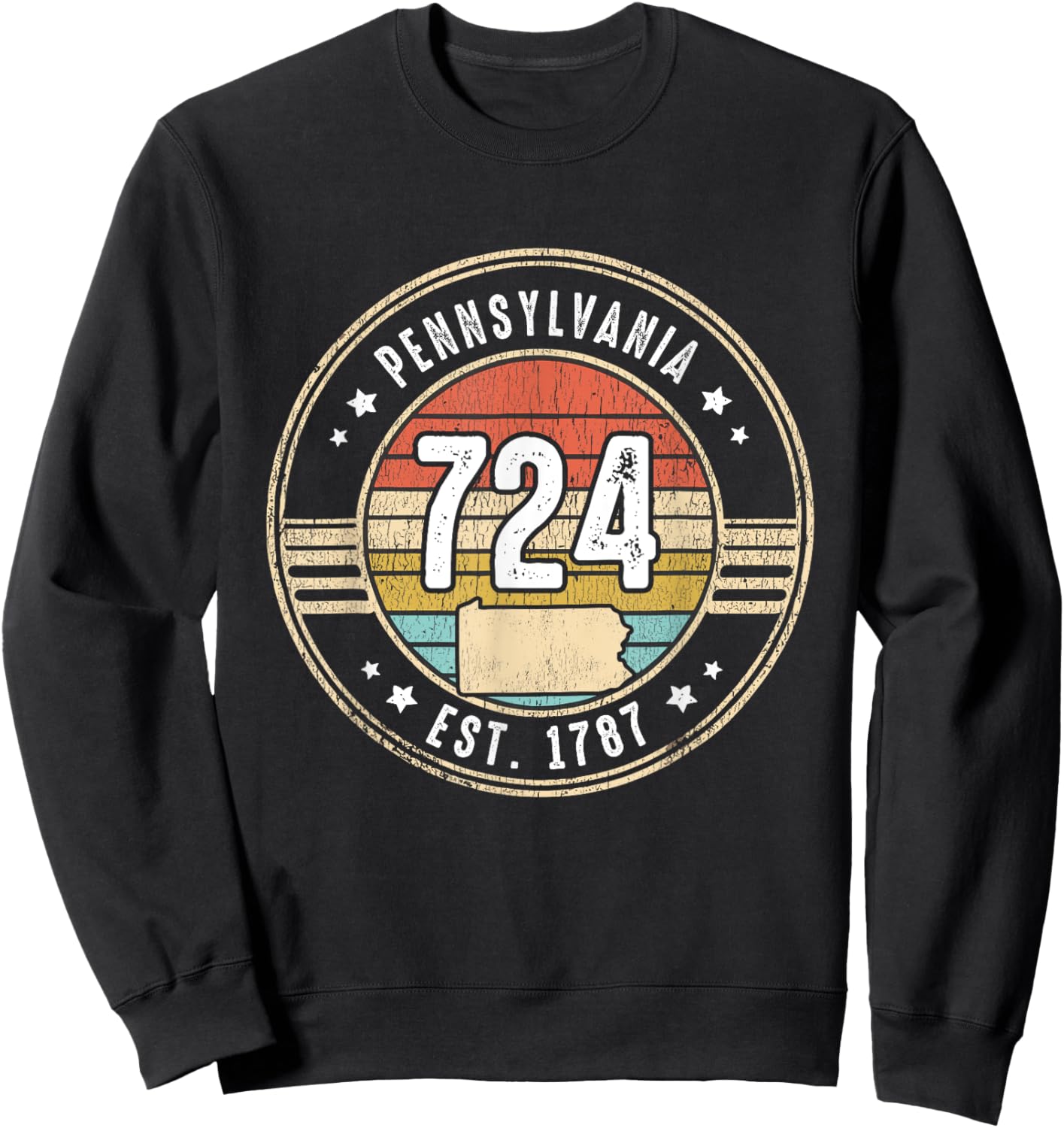 Pennsylvania Area Code 724 Home State Pride Souvenir Sweatshirt - Sweatshirt | Black