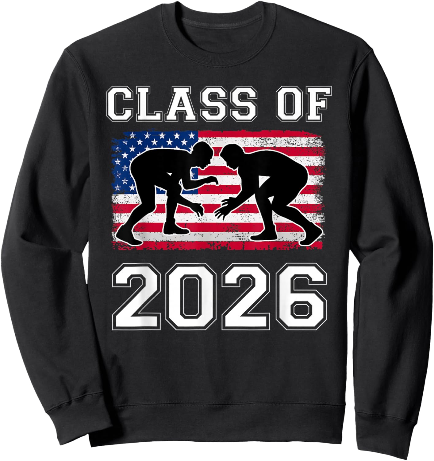 Class Of 2026 Senior Wrestling High School Wrestler Sweatshirt - Sweatshirt | Black