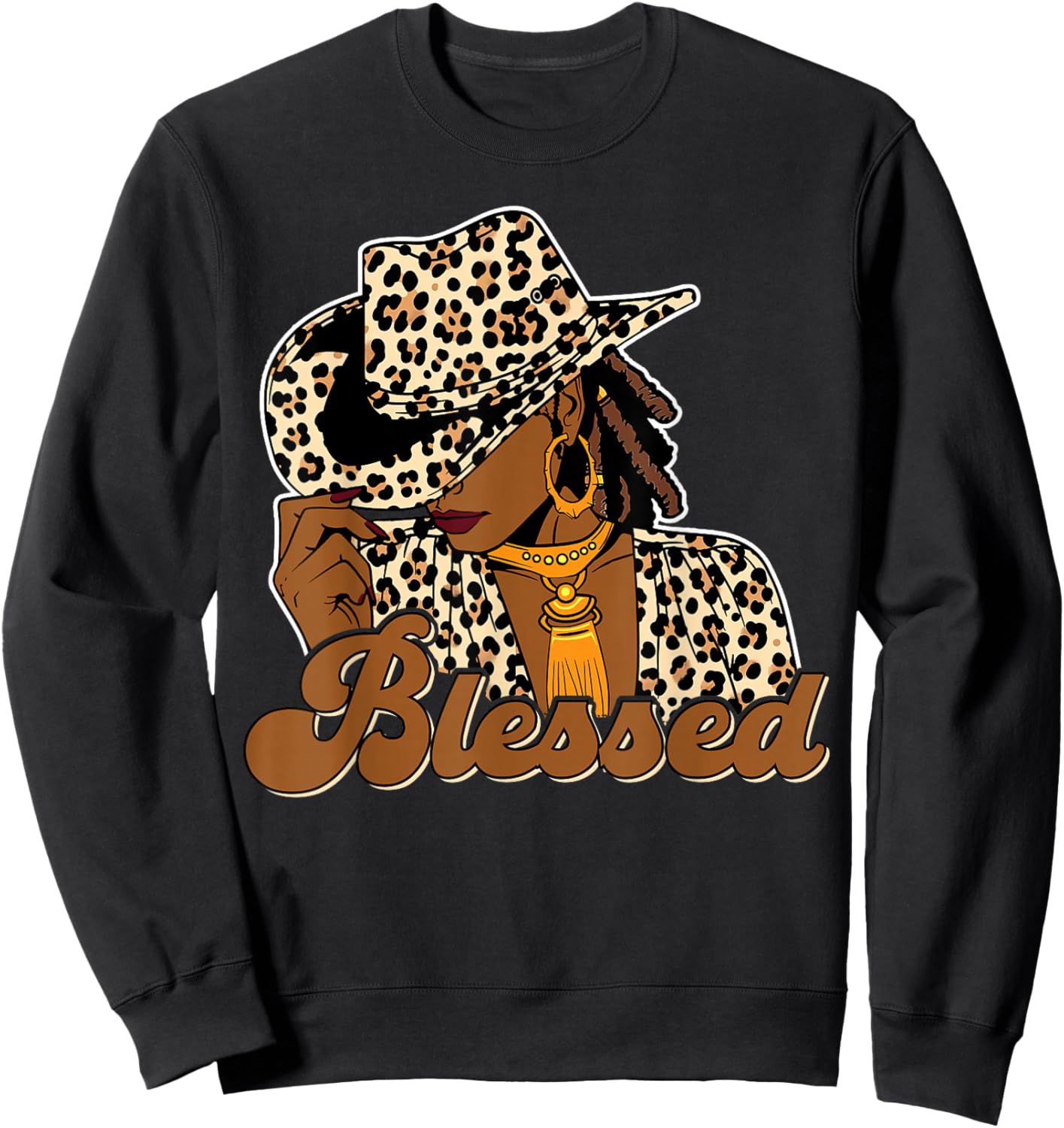 Blessed Cowgirl Black Western Swag African Christian Woman Sweatshirt - Sweatshirt | Black