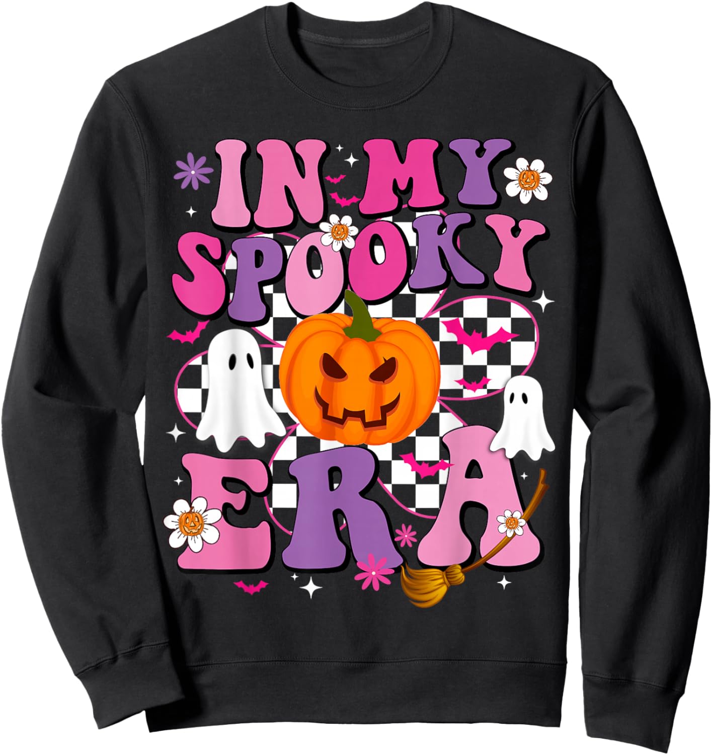 In My Spooky Era Pumpkin Spooky Women Kids Halloween Sweatshirt - Sweatshirt | Black