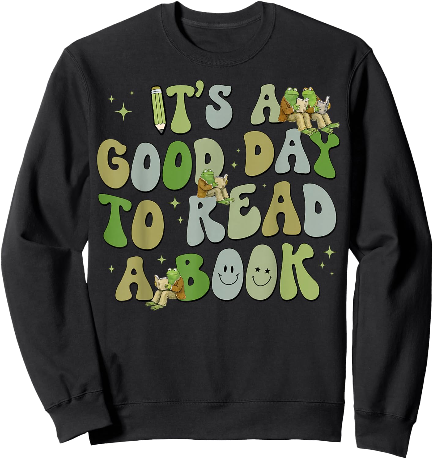 Funny Frog Toad Book Lovers Sweatshirt - Sweatshirt | Black