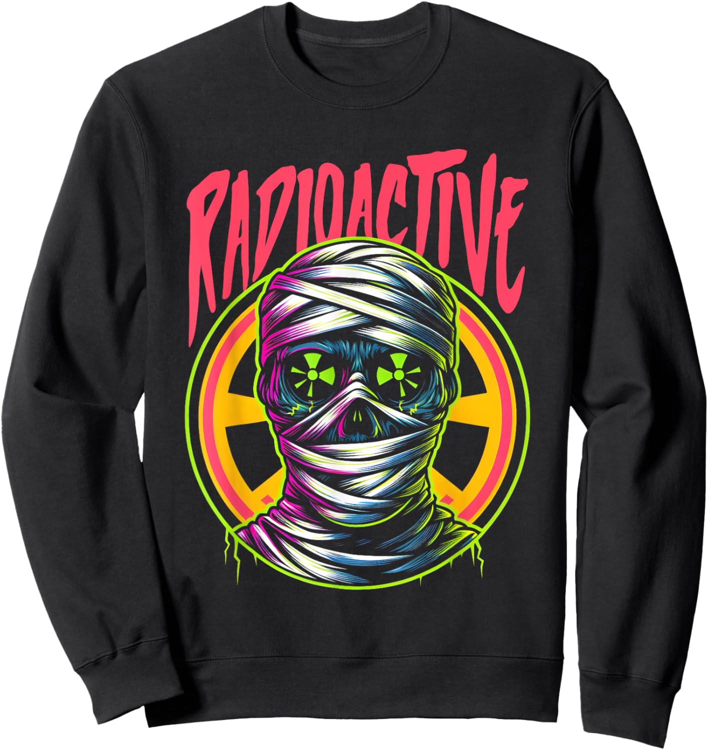 Radioactive Mummy - Vintage Spooky Monster Halloween Costume Sweatshirt - Sweatshirt | Black