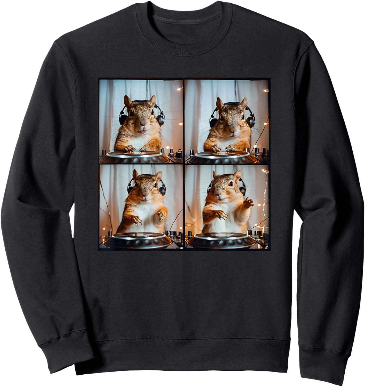 Funny Squirrel Nature Photo Animal Photobooth Squirrel Mom Sweatshirt - Sweatshirt | Black
