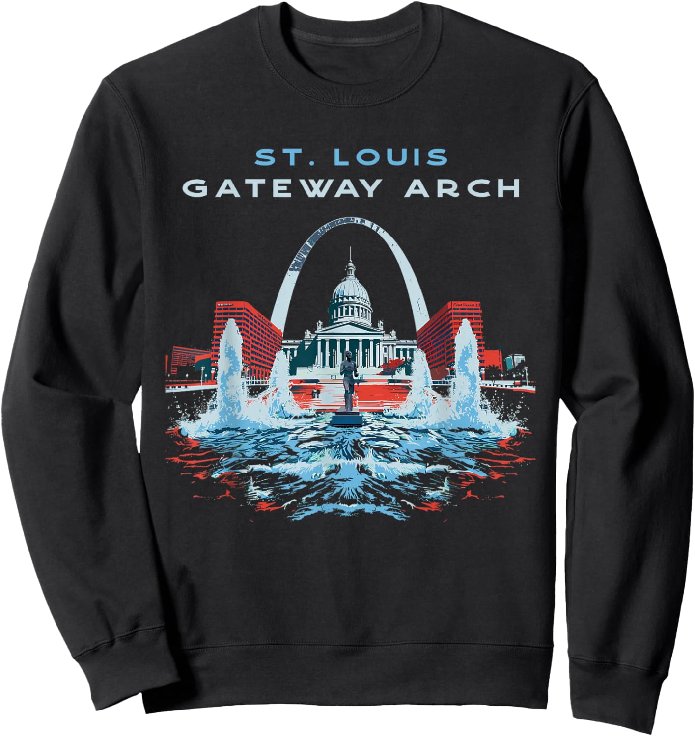 St. Louis Gateway Arch Missouri Retro Vintage Sweatshirt - Sweatshirt | Black