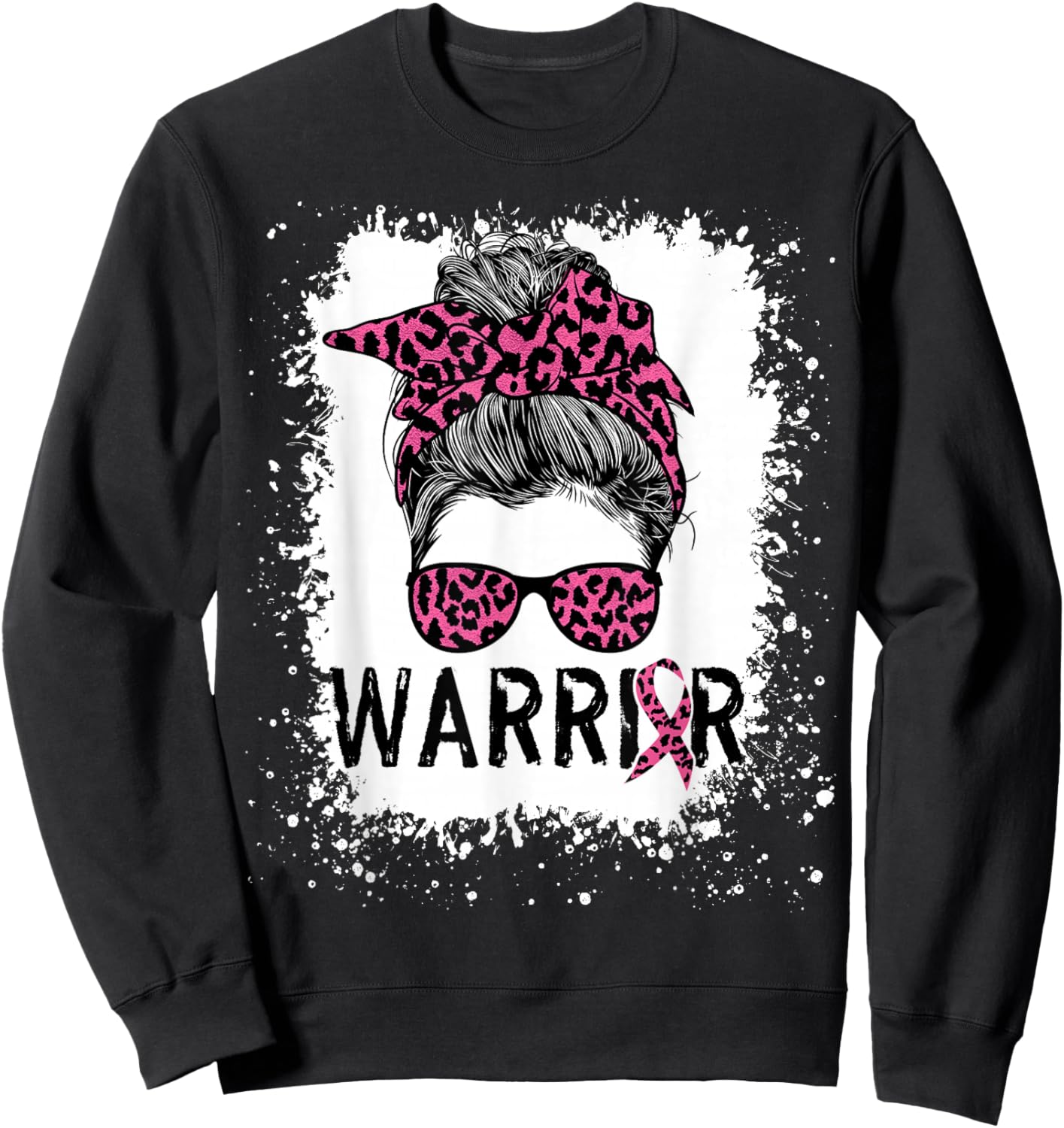 Warrior Breast Cancer Shirts Awareness Support Pink Ribbon Sweatshirt - Sweatshirt | Black