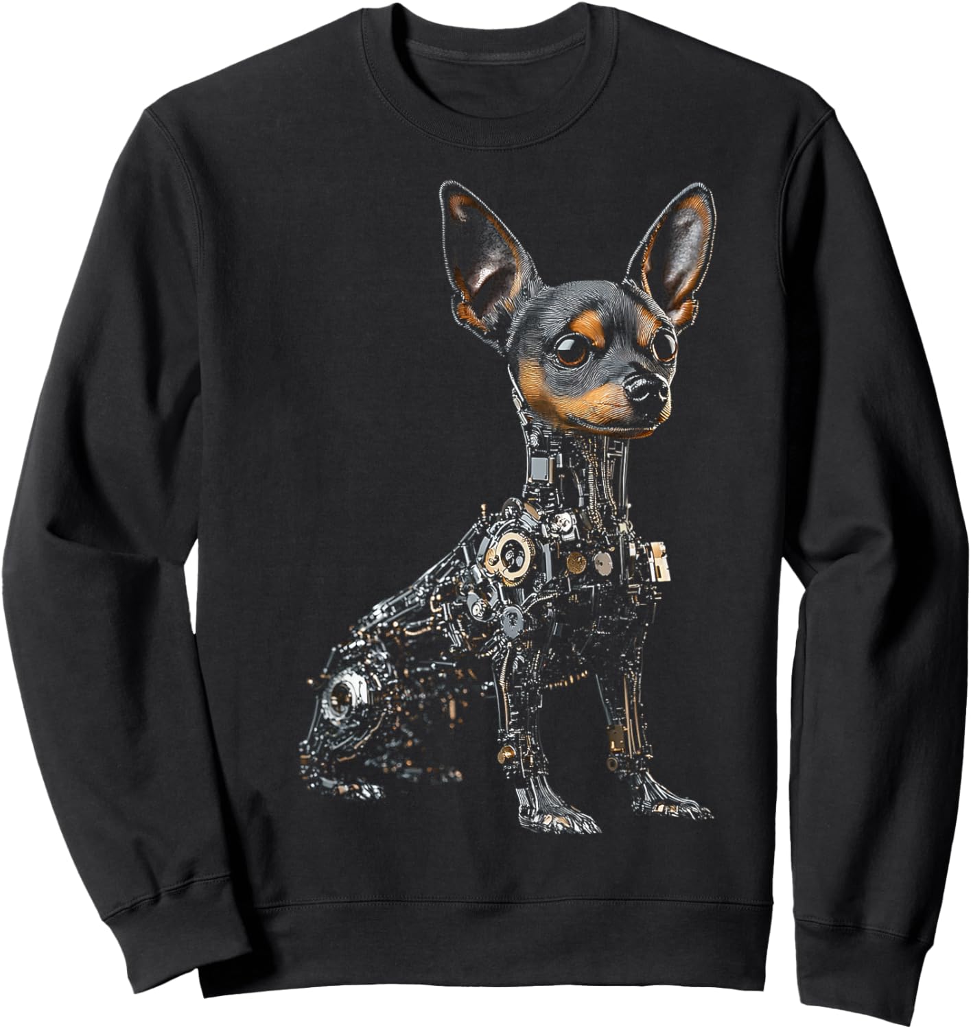 Toy Terrier Dog Motif Pet Artwork Toy Terrier Sweatshirt - Sweatshirt | Black