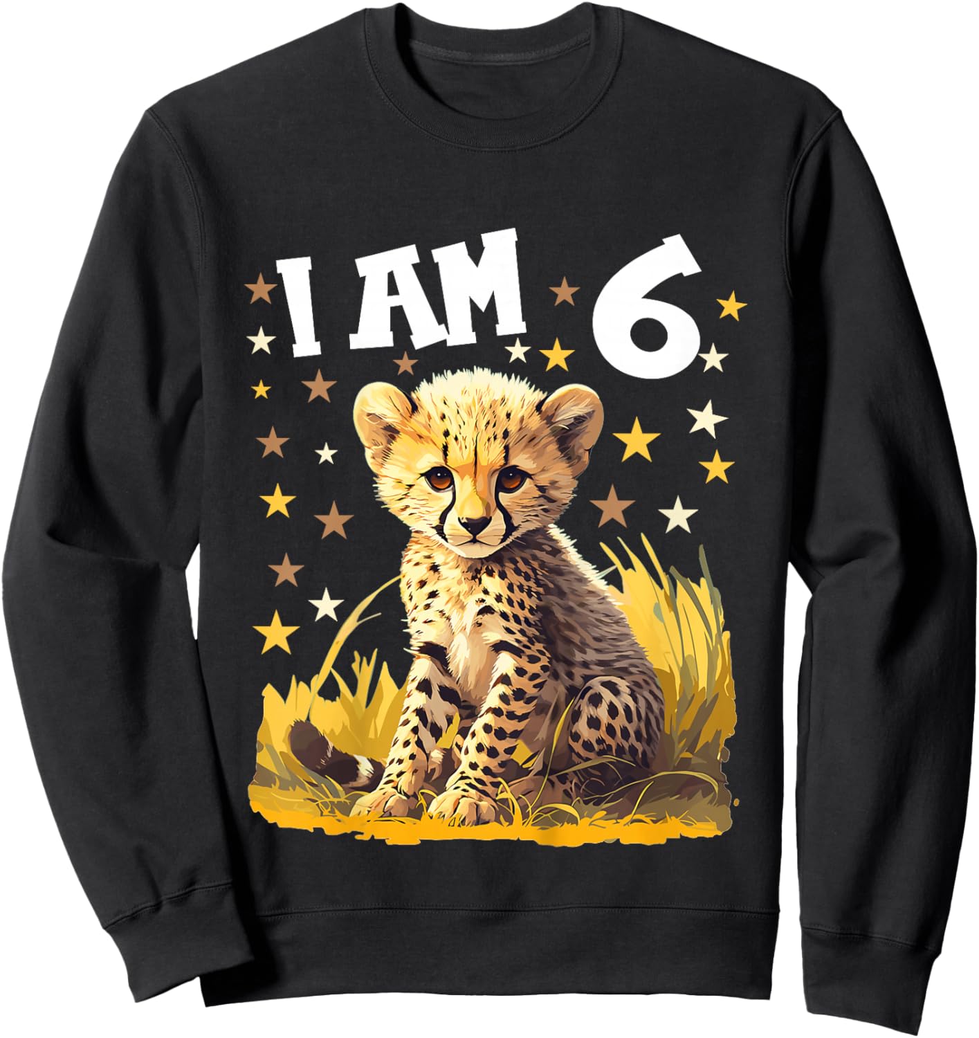 Kinder 6 Jahre alt Geparde Gepard 6. Geburtstag Sweatshirt - Sweatshirt | Black