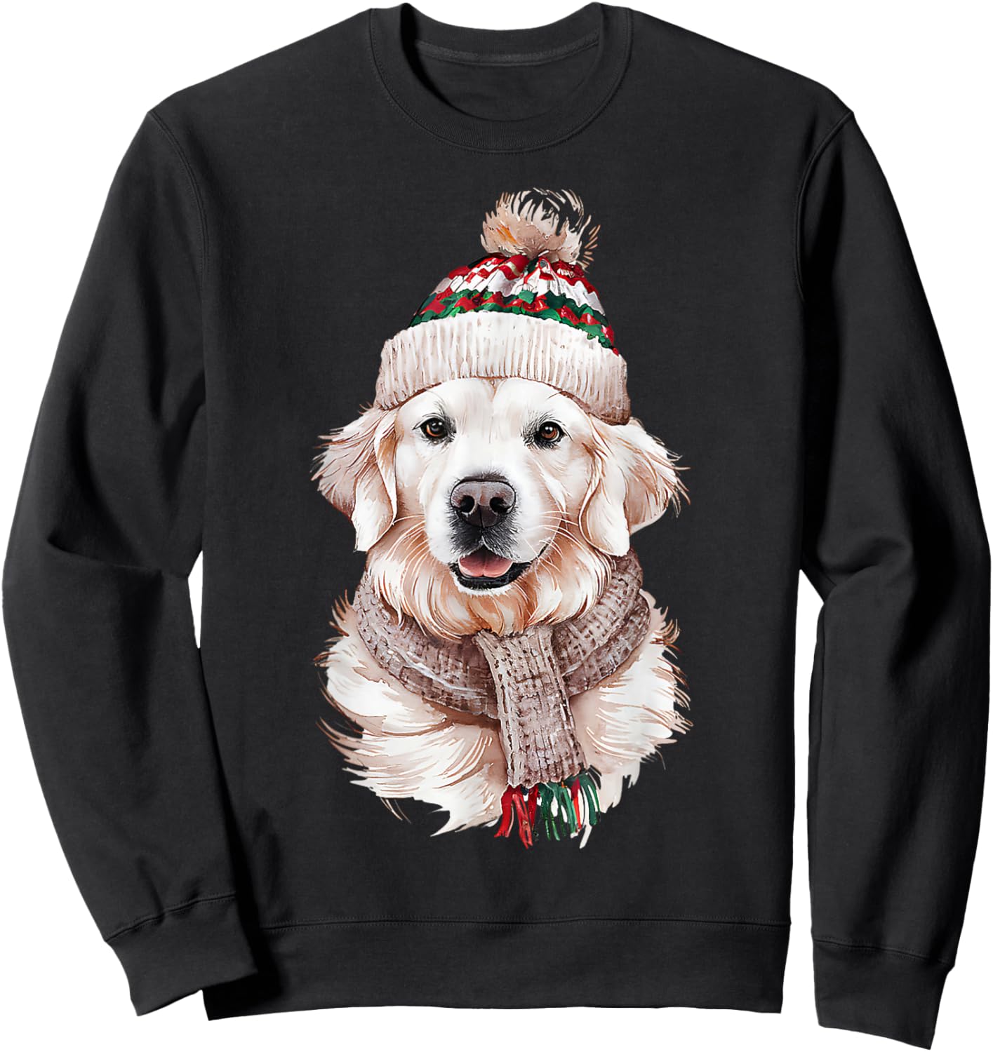 White English Cream Golden Retriever Mom Dog Puppy Christmas Women Sweatshirt - Sweatshirt | Black