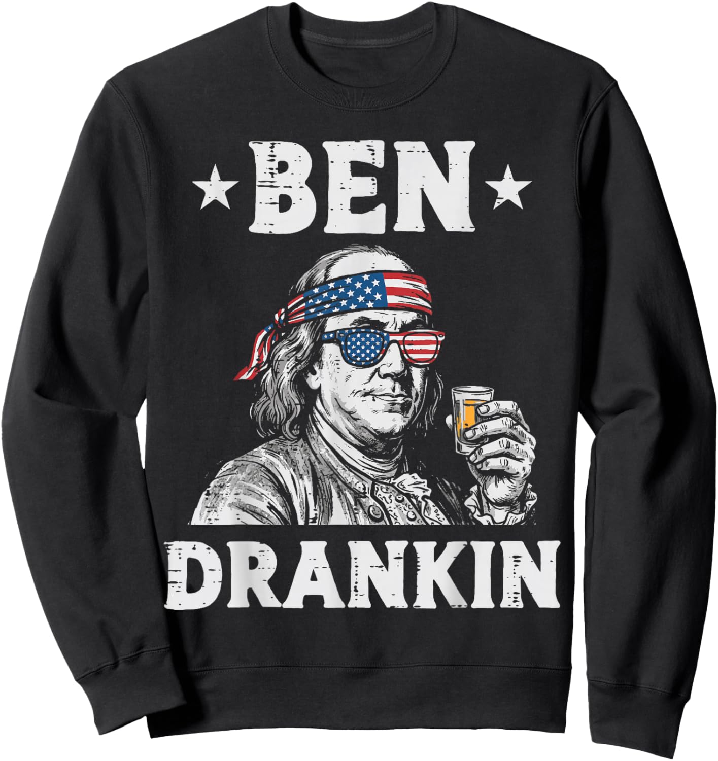 4th of July Funny July Fourth American Patriotic Men Women Sweatshirt - Sweatshirt | Black