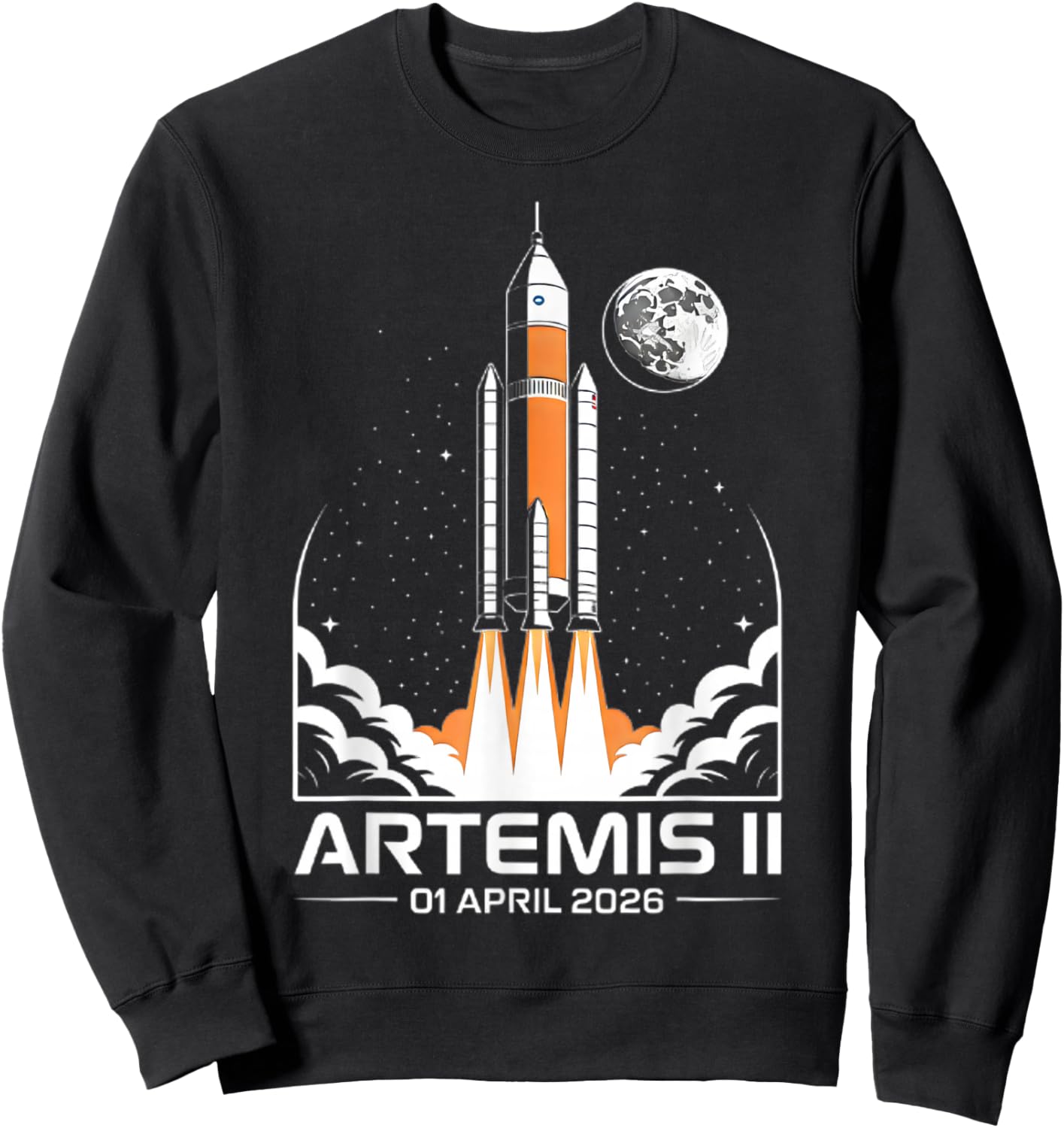 Artemis II Launch to The Moon Space Mission April 2026 Sweatshirt - Sweatshirt | Black