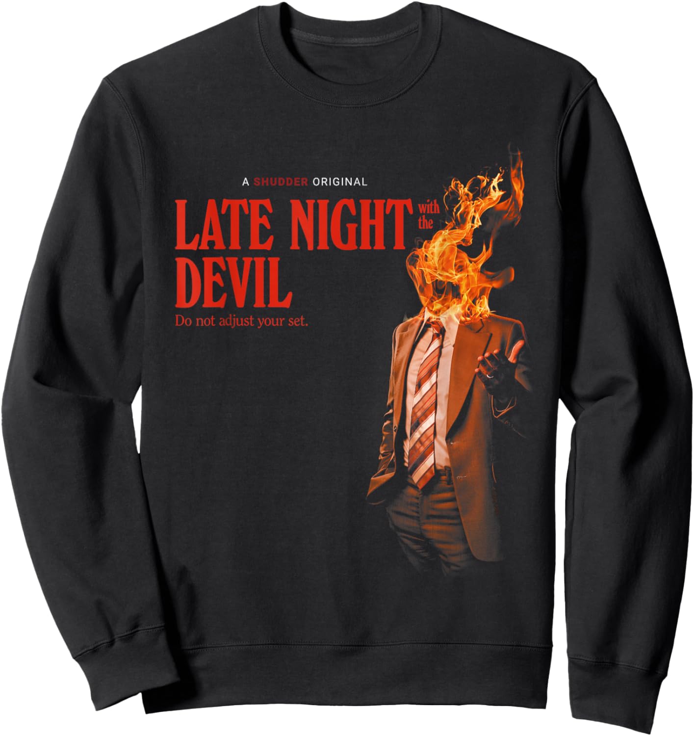 Late Night with The Devil Fire Sweatshirt - Sweatshirt | Black