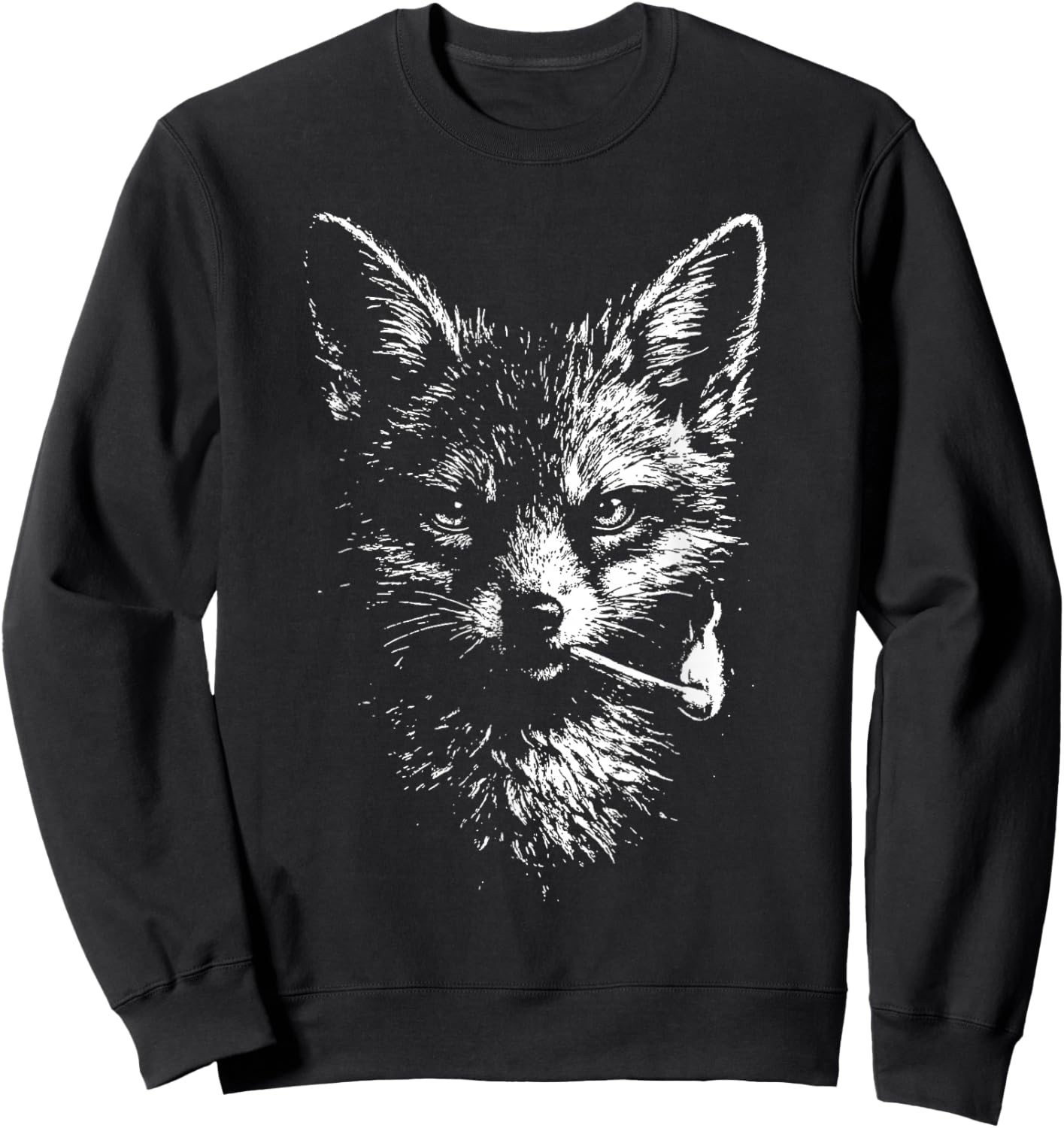 Fox Smoking Cigarette Funny Fox Smoking Cigarette Sweatshirt - Sweatshirt | Black