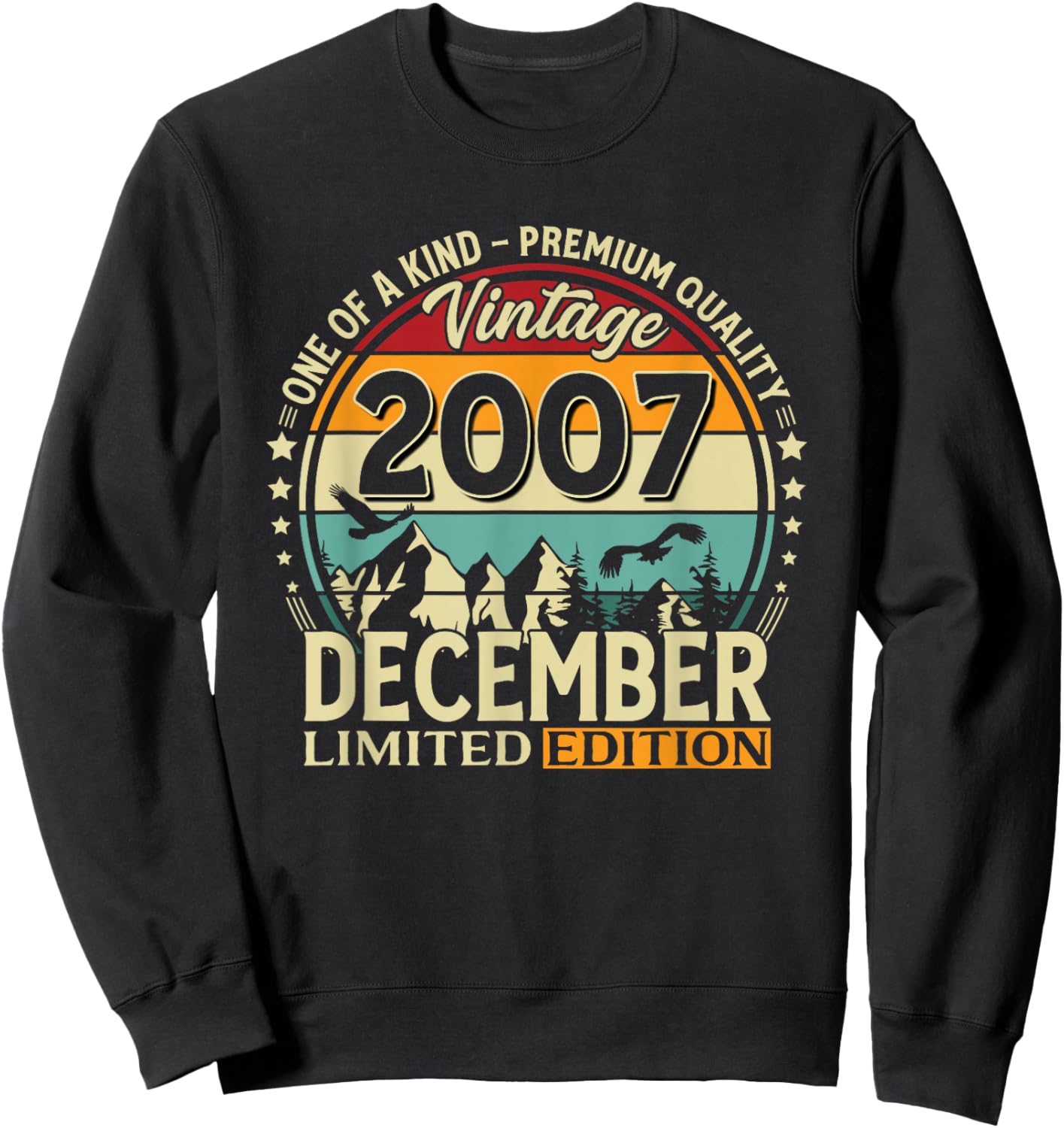 18 Years Birthday Man Gift December 2007 Vintage Sweatshirt - Sweatshirt | Black